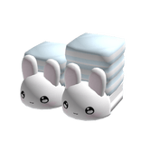 ♡ : cute bunny slippers w/ blue striped socks