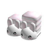 ♡ : cute bunny slippers w/ pink striped socks