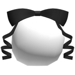 ♡ cute bunny tail with curly ribbons bow black