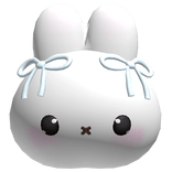 cute bunny with blue bows on head