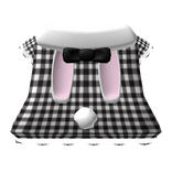 Cute Bunny With Bow Hoodie Plaid Dress In Black