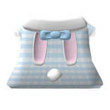 Cute Bunny With Bow Hoodie Plaid Dress In Blue