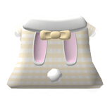 Cute Bunny With Bow Hoodie Plaid Dress In Cream