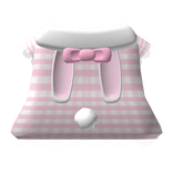 Cute Bunny With Bow Hoodie Plaid Dress In Pink