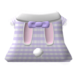 Cute Bunny With Bow Hoodie Plaid Dress In Purple
