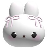 cute bunny with pink bows on head