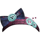 Cute button bow headband in blue & burgundy