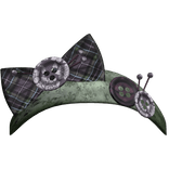 Cute button bow headband in purple & green