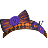 Cute button bow headband in purple & orange 