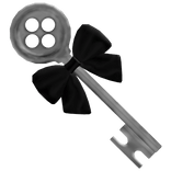 cute button key hair clip with black bow