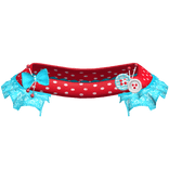 Cute button skirt in red & cyan polka dots
