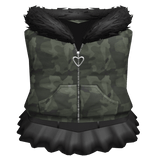 cute camo green vest & mini skirt 3.0