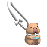 Cute Capybara Drinking Boba Shoulder Bag (White) ♡