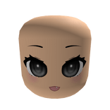 Cute Chibi Doll Happy Anime Blush Face (Black)