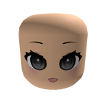 Cute Chibi Doll Happy Anime Blush Face (Black)