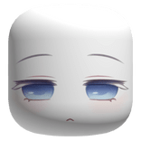 Cute Chibi Face w/ Deep Blue Eyes White Eyelashes
