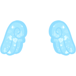 ♡ Cute Chibi Glowing Angel Wings in Blue Hearts