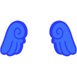 ♡ Cute Chibi Glowing Angel Wings in Dark Blue