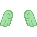 ♡ Cute Chibi Glowing Angel Wings in Green