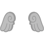 ♡ Cute Chibi Glowing Angel Wings in Grey