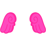 ♡ Cute Chibi Glowing Angel Wings in Hot Pink