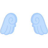 ♡ Cute Chibi Glowing Angel Wings in Pastel Blue