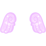 ♡ Cute Chibi Glowing Angel Wings in Purple Hearts