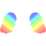 ♡ Cute Chibi Glowing Angel Wings in Rainbow