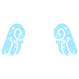 ♡ Cute Chibi Sticker Angel Wings in Blue Hearts