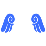 ♡ Cute Chibi Sticker Angel Wings in Dark Blue
