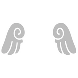 ♡ Cute Chibi Sticker Angel Wings in Grey