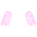 ♡ Cute Chibi Sticker Angel Wings in Pink Hearts