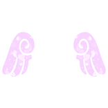♡ Cute Chibi Sticker Angel Wings in Purple Hearts