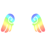 ♡ Cute Chibi Sticker Angel Wings in Rainbow