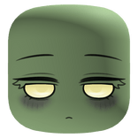 Cute Chibi Zombie Face With Glowing Eyes