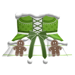 ♡ Cute Christmas Gingerbread Green Lace Dress 