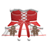 ♡ Cute Christmas Gingerbread Red Lace Dress 