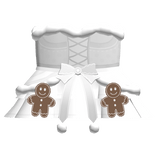 ♡ Cute Christmas Gingerbread White Lace Dress 