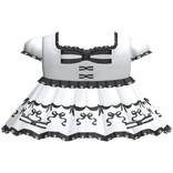 Cute Coquette Ribbon Dress in Black/White