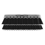 Cute coquette ruffled top w white lace in black