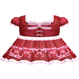 Cute Coquette Valentines Ribbon Dress in Red