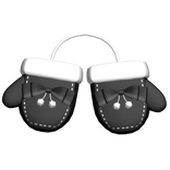 Cute Cozy Black Winter Bow Mittens [WAIST]