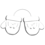 Cute Cozy White Winter Bow Mittens [WAIST]