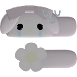 ♡ : ꒰cute crying pink bunny flower hairclip꒱