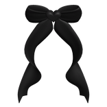 cute curly back bow black