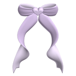 cute curly back bow purple