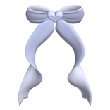 cute curly back bow violet