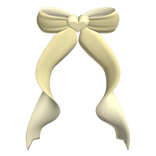 cute curly back bow yellow