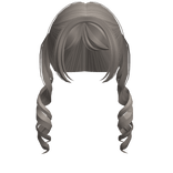 ♡ cute curly long doll pigtails in ash v2