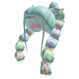 cute cyan easter egg bubble braid with bows spring